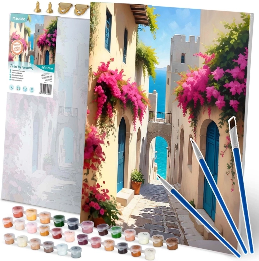 Számozott kifestő 40 × 50 cm – városi tájkép MASSIDO