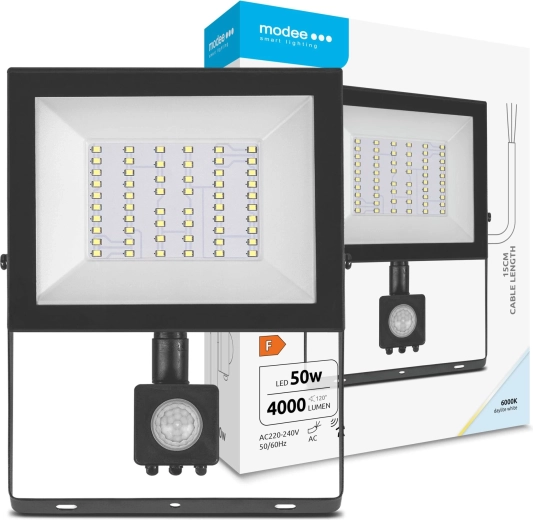 LED-reflektor mozgásérzékelővel, 50 W, 4000 lm, 6000 K, 120°, MODEE E‑series