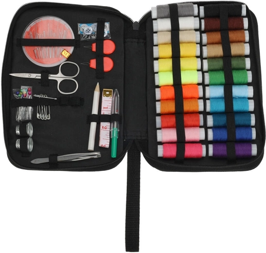 Hordozható varrókészlet tokban, 47 db