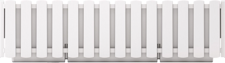 Függesztett műanyag balkonláda tartóval és öntözőrendszerrel, 58 cm – fehér