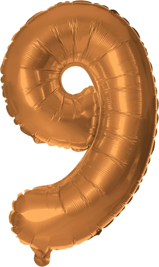 TORO 30 cm-es bronz színű fólia lufiszám 9