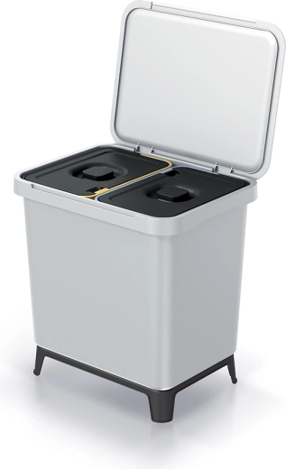 Kétrekeszes szemetes 2×10 l, hamuszürke