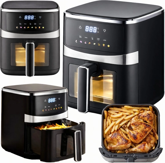 5 l-es, 1500 W-os forrólevegős fritőz 8 programmal