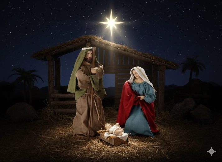 Szent család három figurából álló készlet 90 cm-ig