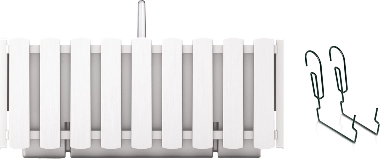 Függesztett önöntözős balkonláda fém tartóval Boardee Fencycase, fehér