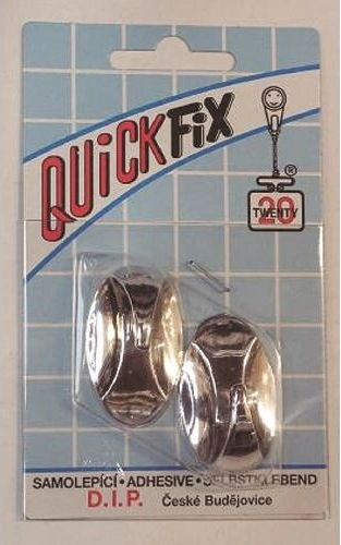 Öntapadó ovális akasztók, ezüst, 2 db