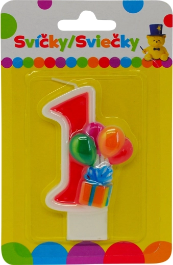 Szülinapi gyertya lufikkal – 1-es szám