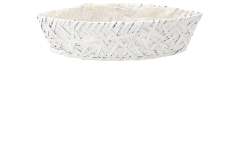 Fa virágtartó kaspó csónak alakban 51 × 19 × 11 cm fehér - 1 db