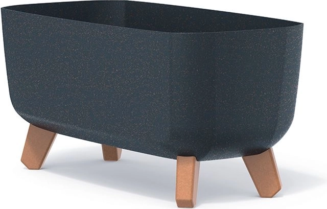 GRACIA CASE ECO WOOD lábas virágláda kis lábakkal, 39 cm, antracit