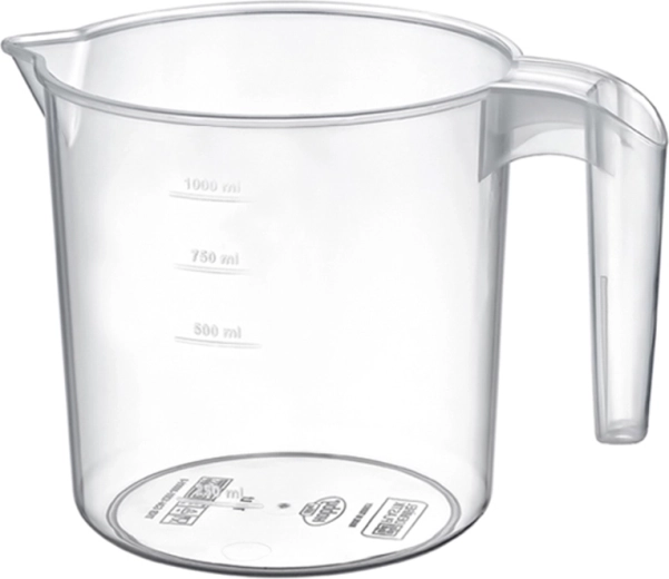 Átlátszó konyhai kancsó mércével, 1 l