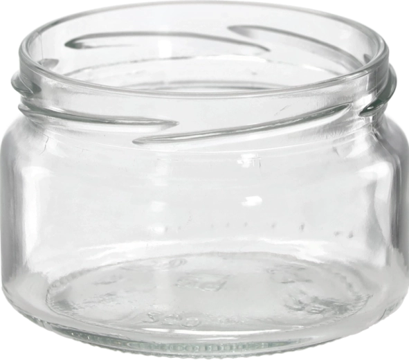 250 ml-es üvegedény 82 mm széles szájjal befőzéshez és élelmiszer-tároláshoz