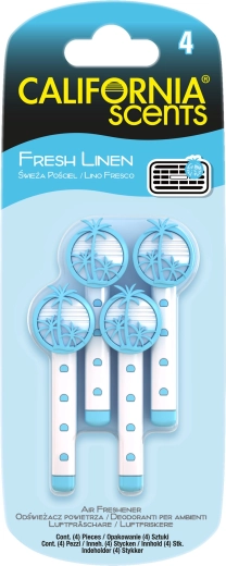 Illatpálcikák szellőzőrácsba Fresh Linen – California Scents
