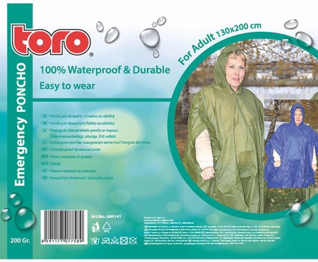 TORO felnőtt esőponcsó 130 × 200 cm