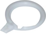 Műanyag függönykarika csipesszel, fehér, 25 db