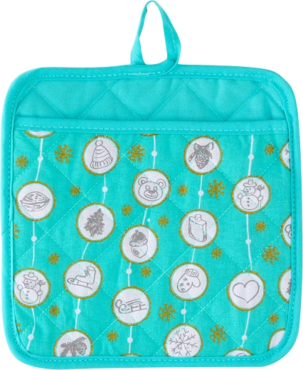 Toro karácsonyi edényalátét, türkiz, 17 × 17 cm