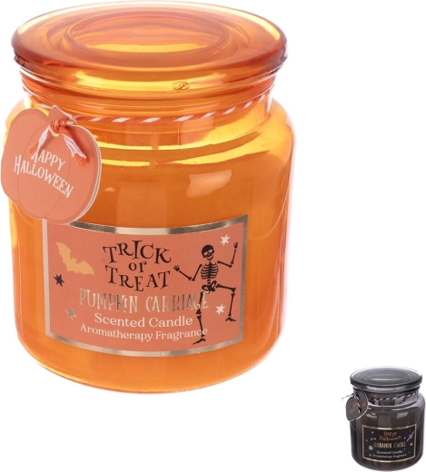 Illatgyertya üvegben Halloween 350 g (illatok és motívumok keveréke)
