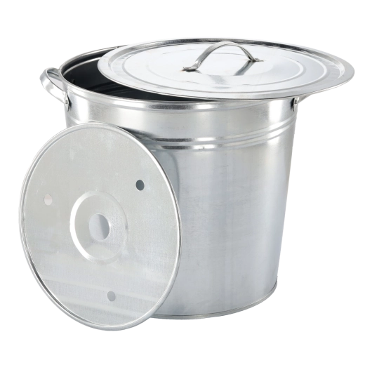 Kúpos horganyzott fazék 32 l fedővel és betéttel