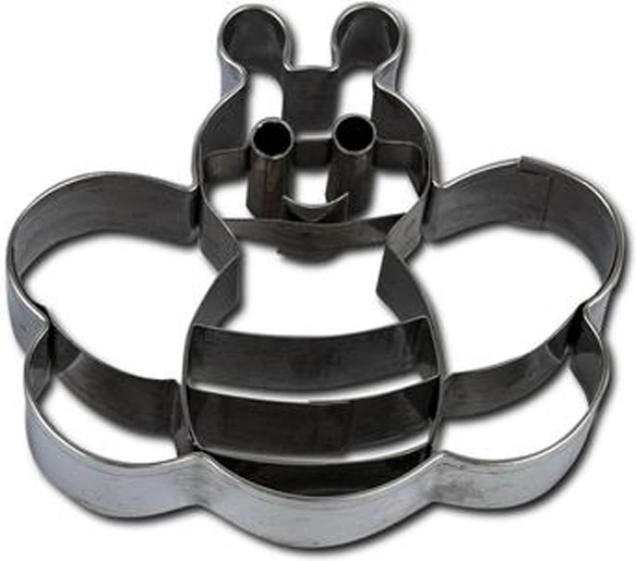 Mézeskalács-kiszúró – méh, 7–8 cm, ezüstszínű