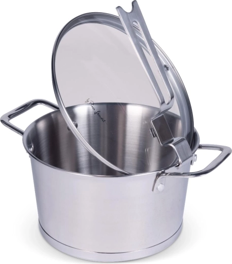Lamart Conic rozsdamentes acél lábas fedővel, 18 cm, 2,4 l