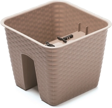 Ratolla 28 cm-es függő korlátra akasztható virágtartó – mokka