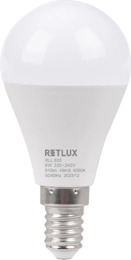 Retlux LED mini gömb izzó E14 6 W 4000 K