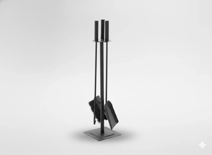 3 részes kandallókészlet állvánnyal, 61 cm