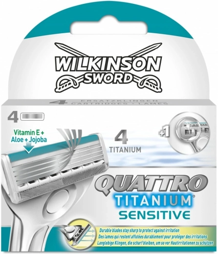 Wilkinson Quattro Titanium Sensitive cserefej 4 db