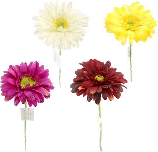 Mű gerbera száron 56 cm, színmix, 60 db
