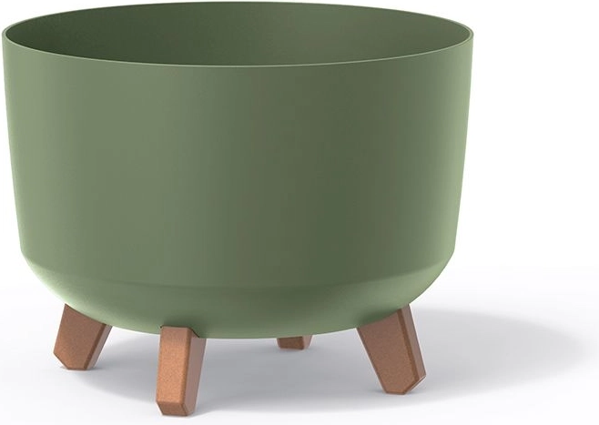 Gracia virágtartó 34 cm, földzöld, betéttel