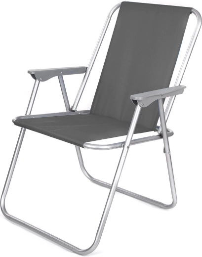 Összecsukható kerti fotel fémből és textilből, antracit