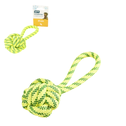 Kötött kutyahúzó két csomóval, 21 cm