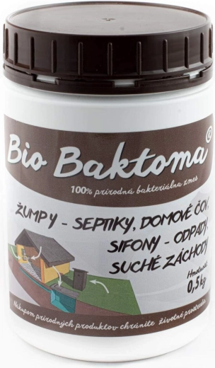 Bio Baktoma baktériumok szeptikus tartályokhoz, emésztőgödrökhöz, szifonokhoz és házi szennyvíztisztítókhoz (ČOV) 0,5 kg