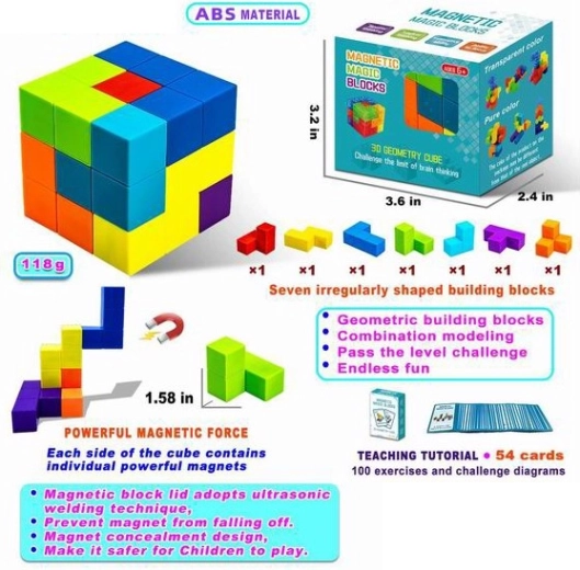 Mágneses építőkészlet Magnetic Cubes – 7 kockás szett