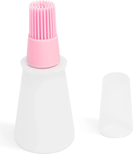 Rózsaszín szilikon olajozó ecset 60 ml-es tartállyal