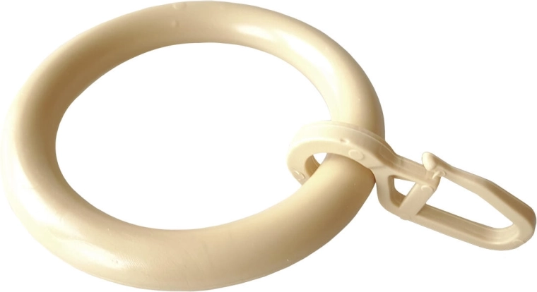 Függönykarikák kampóval, bézs (10 db)