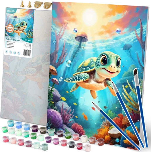 Számozott kifestő 40×50 cm Massido kis teknős