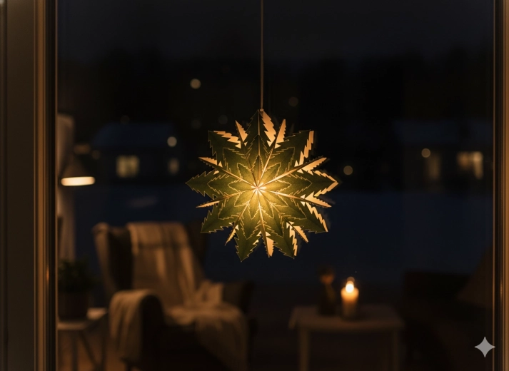 Papír kétszintű csillag 50 cm zöld