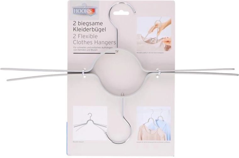 Rozsdamentes Flexi vállfa, 2 db-os készlet