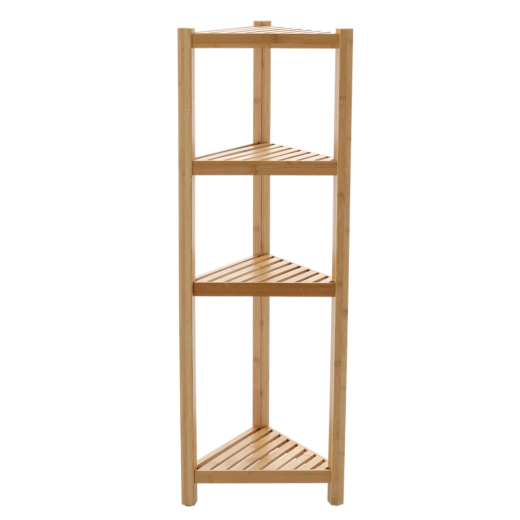 Bambusz sarokpolc 4 polccal, 34 × 34 × 99 cm