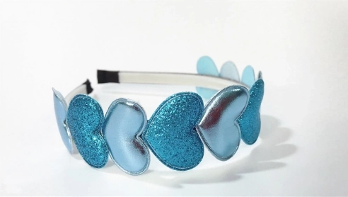 Fejpánt Szívek - kék