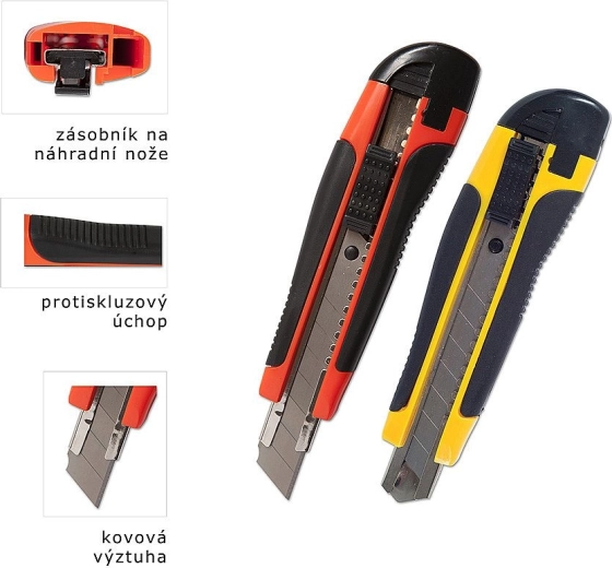 18 mm-es CONCORDE törhető pengéjű kés fém vezetősínnel