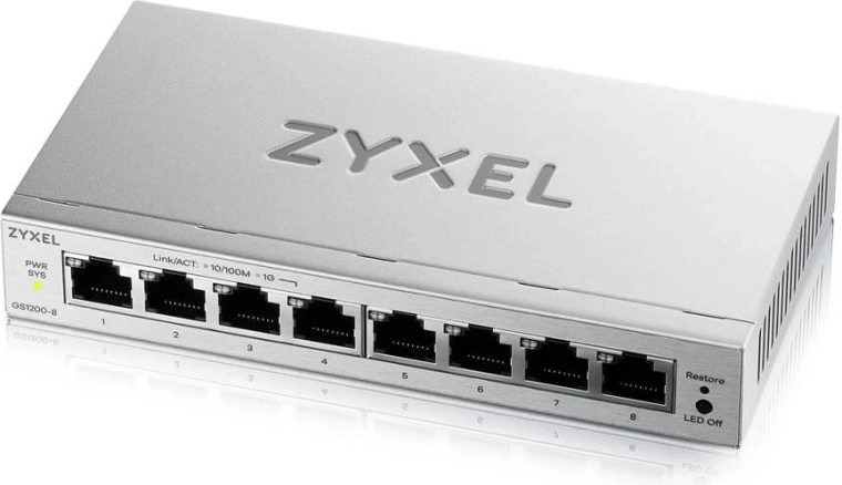 8 portos gigabites hálózati switch ZYXEL GS1200-8 v3
