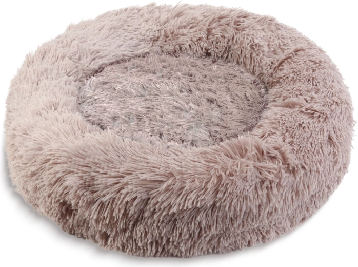 Kerek, világosbarna, XL méretű, 80 cm-es kutyafekhely