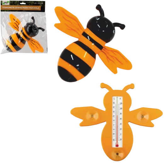 Kültéri hőmérő méh formában, tapadókorongokkal 23 × 19,5 cm