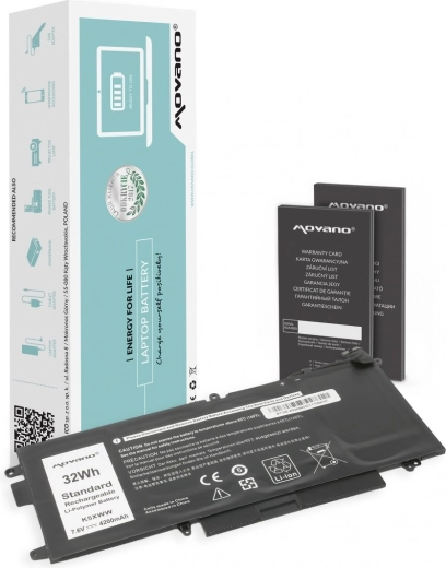 Movano K5XWW akkumulátor Dell Latitude 5289 és 7390 2-in-1 modellekhez (4200 mAh, 32 Wh)