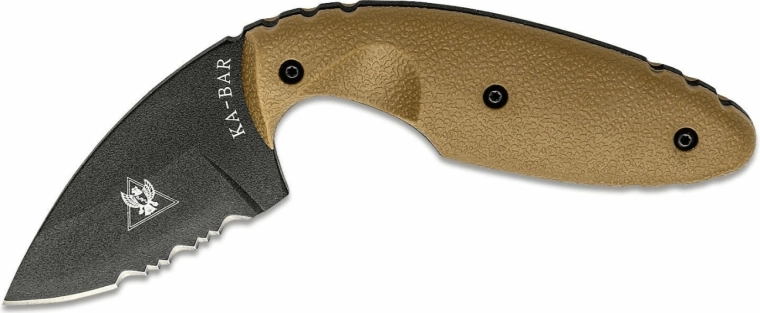 KA-BAR TDI Original taktikai kés, részben recézett él, homokbarna Zytel, tok