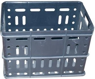 Magas műanyag szállítóláda 60 × 40 × 42 cm, fekete, teherbírás 30 kg