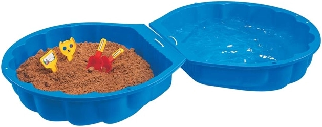 Nagy kagyló alakú gyerek homokozó kék