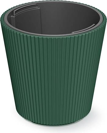 Milly virágcserép betéttel, átmérő 17,6 cm, sötétzöld