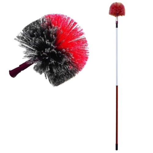 Gömb alakú portörlő antisztatikus szálakkal, univerzális menettel